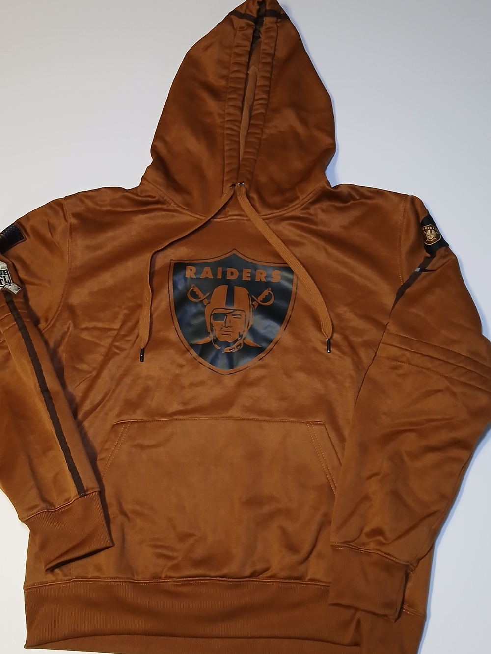 NFL Raiders Brown Pullover Hoodie with Black Logo